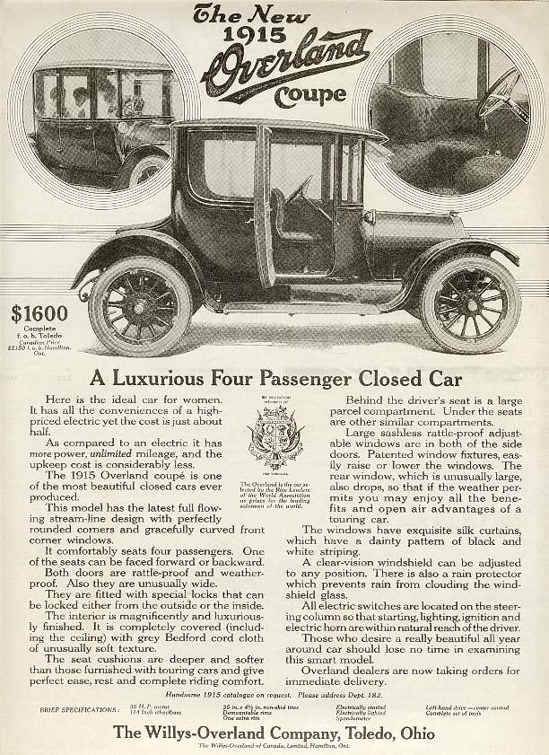 1914 Overland Auto Advertising